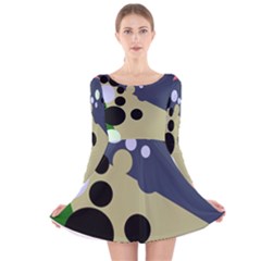 Elegant Dots Long Sleeve Velvet Skater Dress by Valentinaart