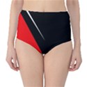 Black and red design High-Waist Bikini Bottoms View1