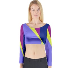 Geometrical Abstraction Long Sleeve Crop Top by Valentinaart