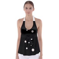 White Dots Babydoll Tankini Top by Valentinaart