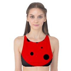 Red Circle Tank Bikini Top by Valentinaart