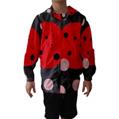 Red And Pink Dots Hooded Wind Breaker (kids) by Valentinaart