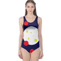 Abstract Moon One Piece Swimsuit by Valentinaart