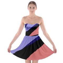 Purple And Pink Abstraction Strapless Dresses by Valentinaart