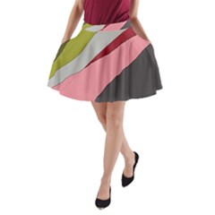 Colorful Abstraction A-line Pocket Skirt by Valentinaart