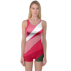 Pink Abstraction One Piece Boyleg Swimsuit by Valentinaart