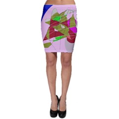 Flora abstraction Bodycon Skirt