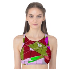 Flora abstraction Tank Bikini Top