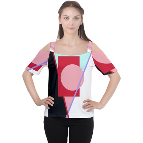 Decorative Geomeric Abstraction Women s Cutout Shoulder Tee by Valentinaart