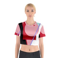 Decorative Geomeric Abstraction Cotton Crop Top by Valentinaart