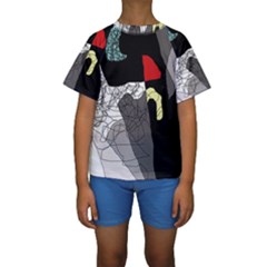 Decorative Abstraction Kid s Short Sleeve Swimwear by Valentinaart