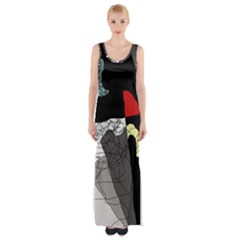 Decorative Abstraction Maxi Thigh Split Dress by Valentinaart