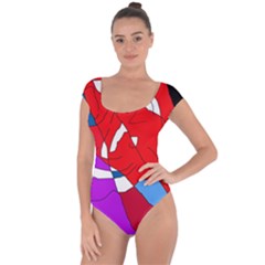 Colorful Abstraction Short Sleeve Leotard  by Valentinaart