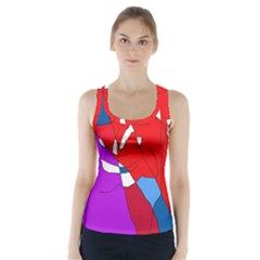 Colorful Abstraction Racer Back Sports Top by Valentinaart