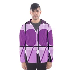 Purple Geometrical Abstraction Hooded Wind Breaker (men) by Valentinaart