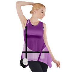 Purple Geometrical Abstraction Side Drop Tank Tunic by Valentinaart