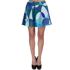 Blue Abstraction Skater Skirt