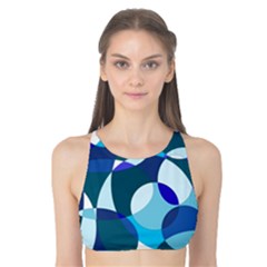 Blue Abstraction Tank Bikini Top by Valentinaart