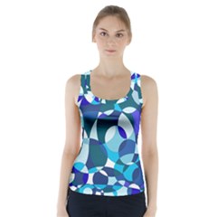 Blue Abstraction Racer Back Sports Top by Valentinaart