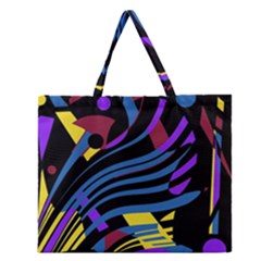 Optimistic Abstraction Zipper Large Tote Bag by Valentinaart