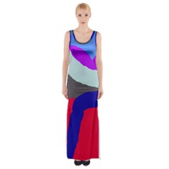 Crazy Abstraction Maxi Thigh Split Dress by Valentinaart