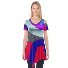 Crazy Abstraction Short Sleeve Tunic 