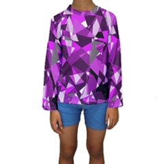 Purple Broken Glass Kid s Long Sleeve Swimwear by Valentinaart