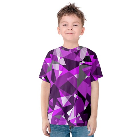 Purple Broken Glass Kid s Cotton Tee by Valentinaart