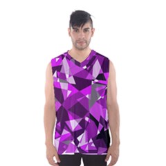 Purple Broken Glass Men s Basketball Tank Top by Valentinaart