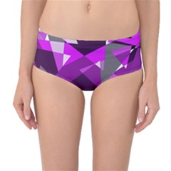 Purple Broken Glass Mid-waist Bikini Bottoms by Valentinaart