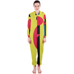 Abstract Landscape Hooded Jumpsuit (ladies)  by Valentinaart