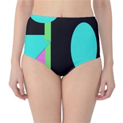 Abstract Landscape High-waist Bikini Bottoms by Valentinaart