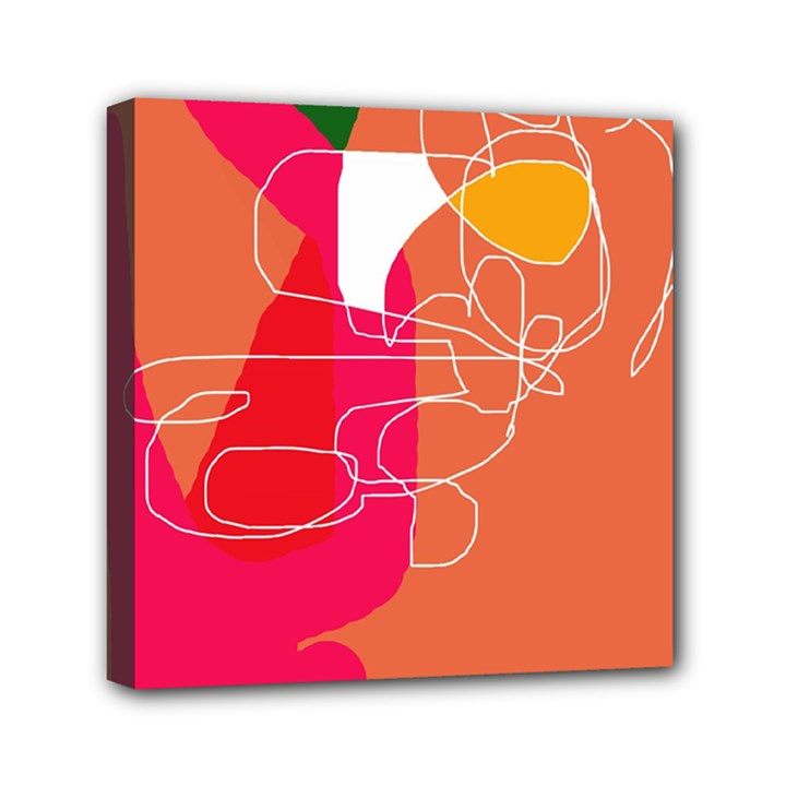 Orange abstraction Mini Canvas 6  x 6 