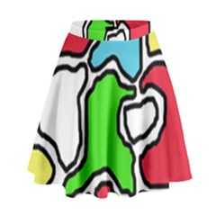 Colorful abtraction High Waist Skirt