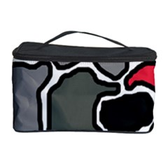 Black, Gray And Red Abstraction Cosmetic Storage Case by Valentinaart