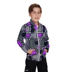 Purple And Gray Abstraction Wind Breaker (kids) by Valentinaart