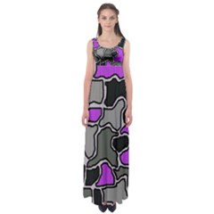 Purple And Gray Abstraction Empire Waist Maxi Dress by Valentinaart