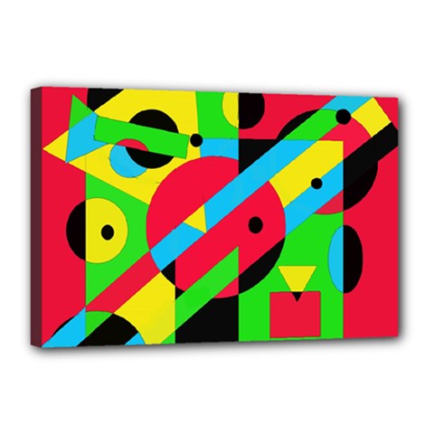 Colorful Geometrical Abstraction Canvas 18  X 12  by Valentinaart