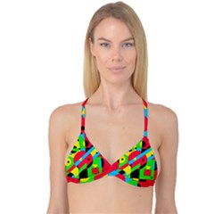 Colorful Geometrical Abstraction Reversible Tri Bikini Top by Valentinaart