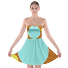 Abstract Sun Strapless Dresses by Valentinaart