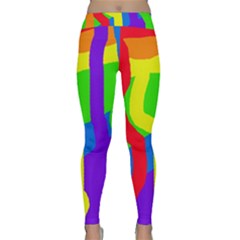 Rainbow Abstraction Yoga Leggings by Valentinaart