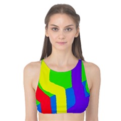 Rainbow Abstraction Tank Bikini Top by Valentinaart