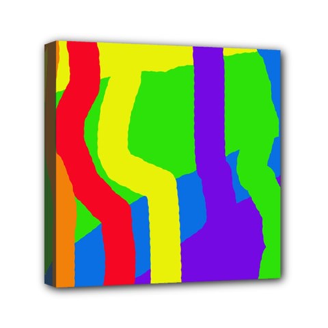 Rainbow Abstraction Mini Canvas 6  X 6  by Valentinaart
