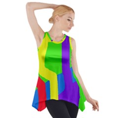 Rainbow Abstraction Side Drop Tank Tunic by Valentinaart