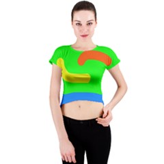 Rainbow abstraction Crew Neck Crop Top