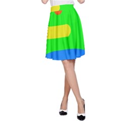 Rainbow abstraction A-Line Skirt