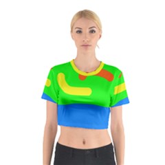 Rainbow Abstraction Cotton Crop Top by Valentinaart