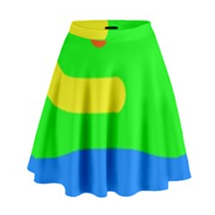 Rainbow abstraction High Waist Skirt