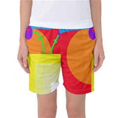 Colorful Abstraction Women s Basketball Shorts by Valentinaart