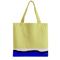 Yellow And Blue Simple Design Zipper Grocery Tote Bag by Valentinaart